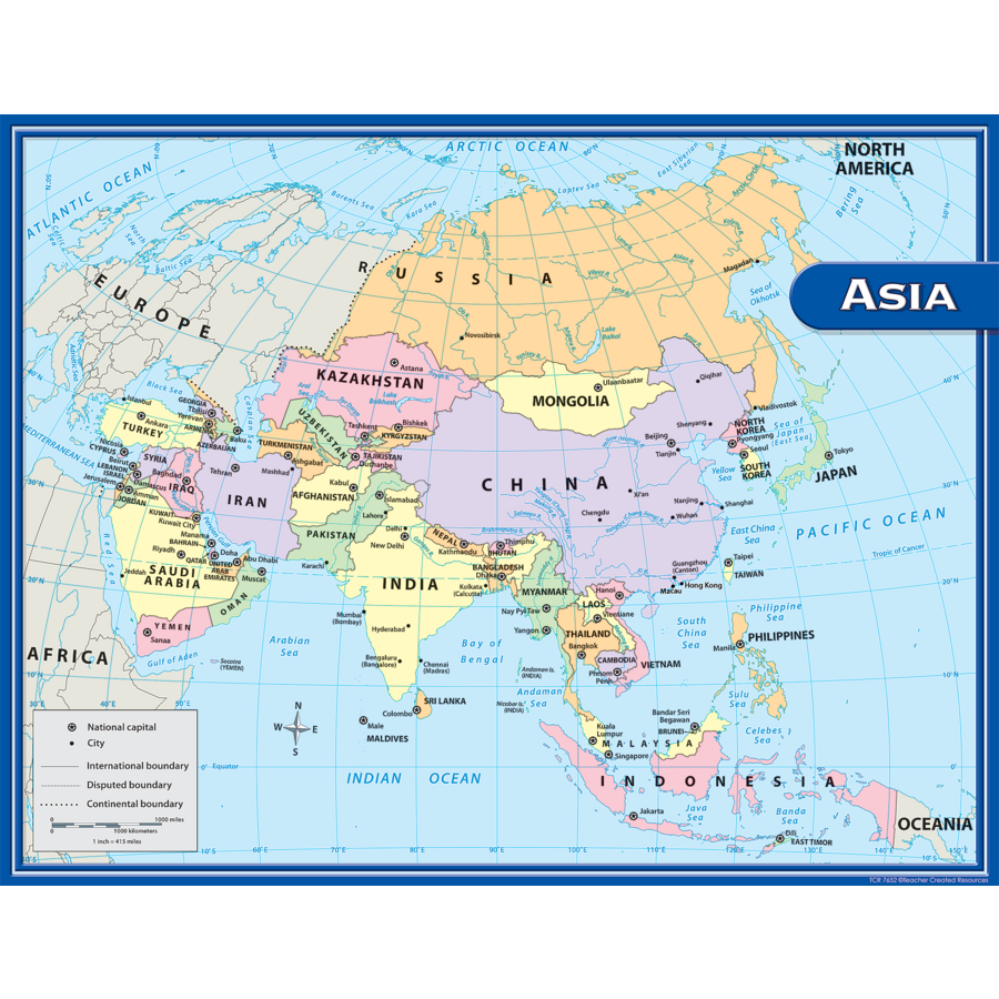 Asia Map Chart – Constructive Fun Toys